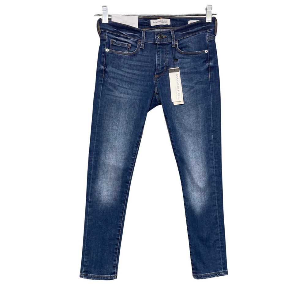 Banana Republic Skinny Ankle Jeans Women 26P Blue NEW Premium Denim Stretch